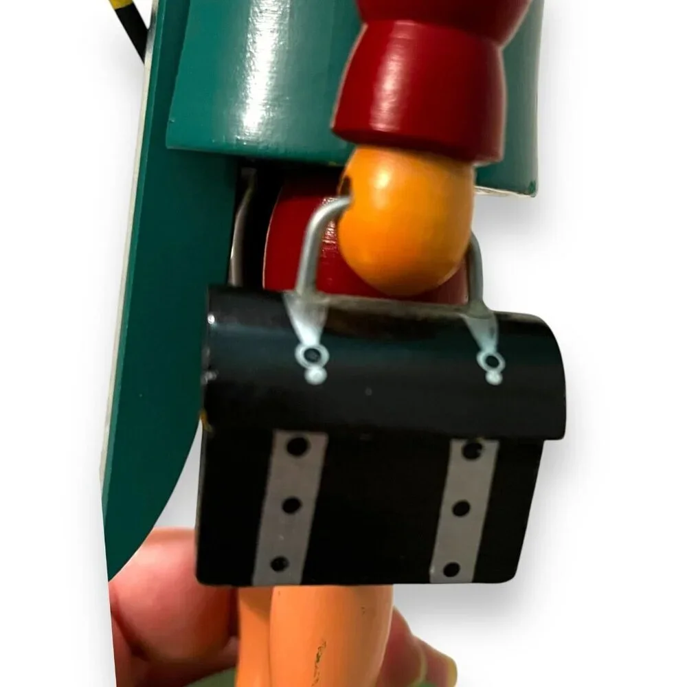 Nutcracker Musketeer w/Sword Leather Hat Feather NO FEET wooden Christmas Decor